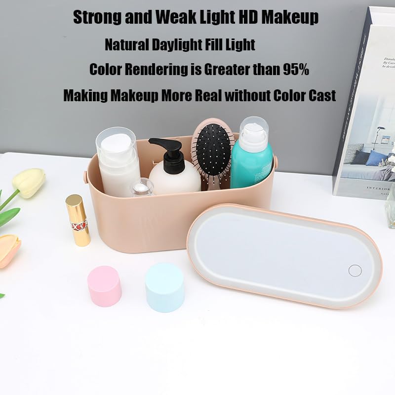 GlamX: Travel Makeup Organizer Box with LED Mirror