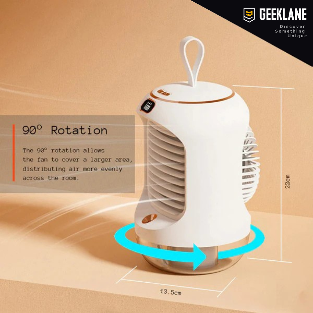 BreezeX: Humidifier Cooling Fan with 3 Wind Speeds