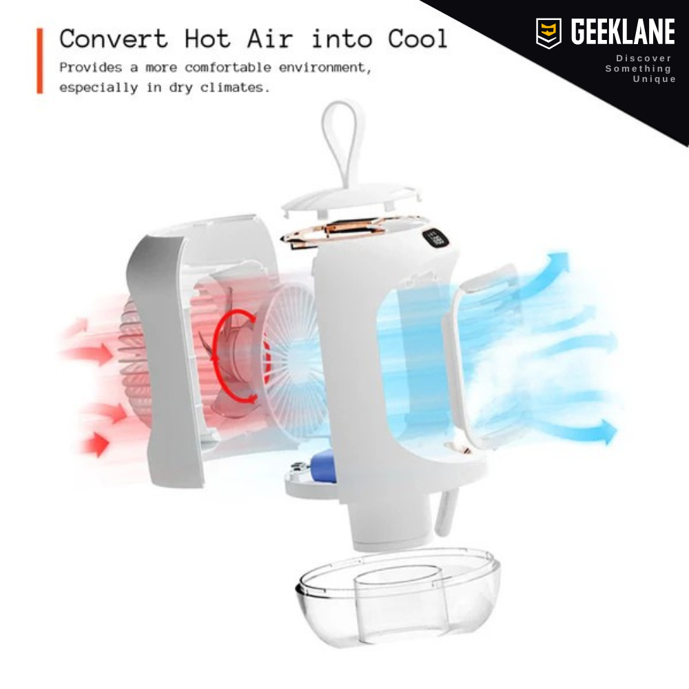 BreezeX: Humidifier Cooling Fan with 3 Wind Speeds